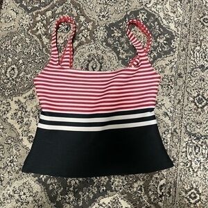 La Blanca striped red black and white swimming top